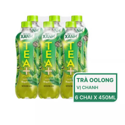 Lốc trà oolong Oolong Tea+ Green chai 450ml (6 Chai)