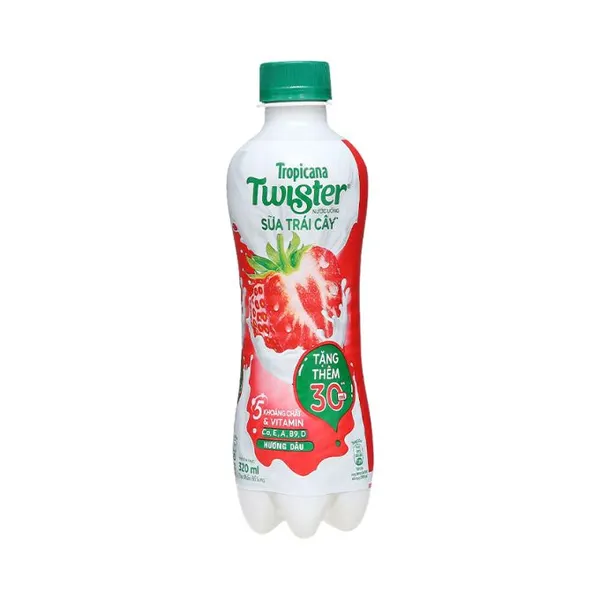 Nước uống sữa trái cây Twister hương dâu chai 320ml