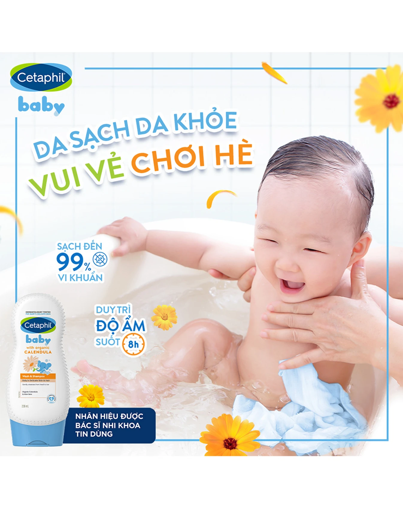 Sữa Tắm Gội Cetaphil Dịu Lành Cho Bé Tinh Chất Hoa Cúc230ml ST008 - Image 3