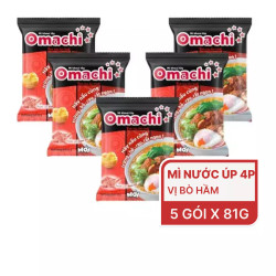 Combo 5 gói mì dinh dưỡng khoai tây xốt bò hầm Omachi gói 80g (5 Gói)