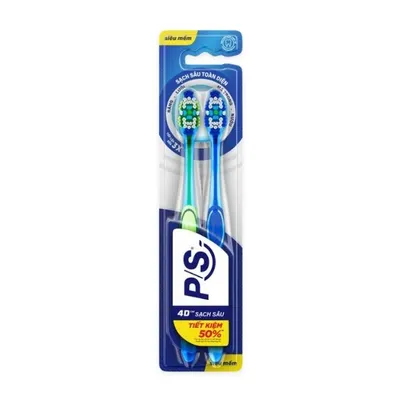 Bàn chải đánh răng 4D sạch sâu toàn diện P/S bộ 2 cây