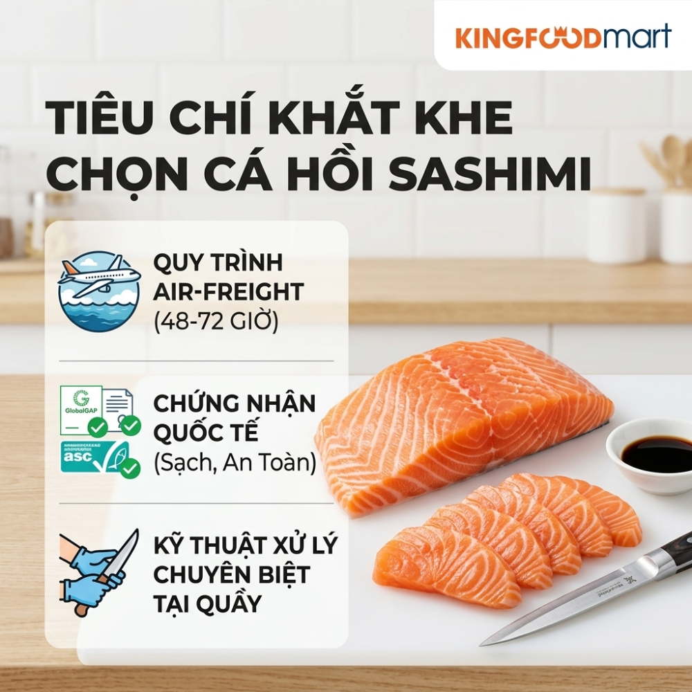 Tiêu chí khắt khe khi chọn nơi bán cá hồi đạt chuẩn ăn sống
