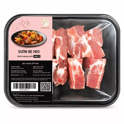 Sườn bẹ nhập khẩu cắt kho Freshfoco khay 400g