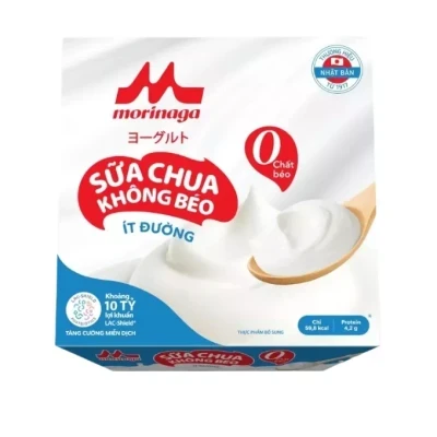 Lốc 4 hộp sữa chua Morinaga không béo ít đường 100g