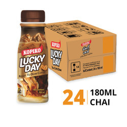 Thùng cà phê sữa Kopiko Lucky Day 180ml (24 Chai)