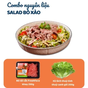 Combo salad bò xào: Bò tái cắt Freshfoco 250g và xà lách
