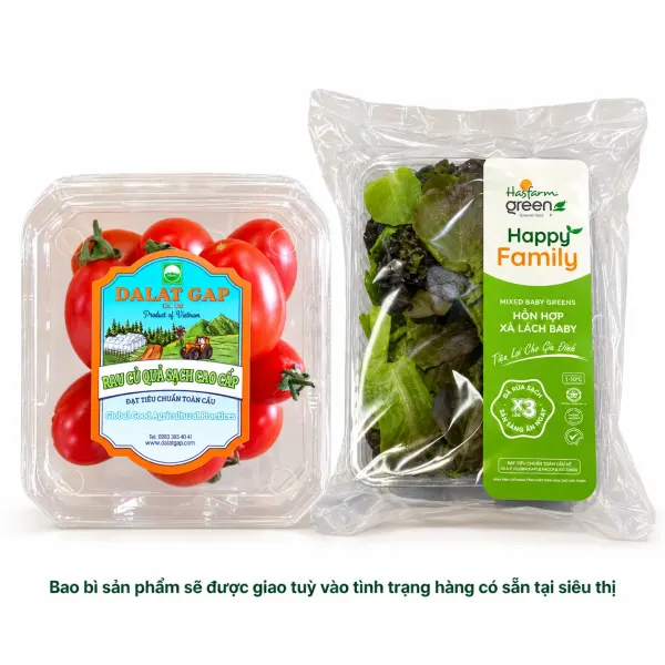 Combo hỗn hợp xà lách baby 100g và cà chua bi đỏ 250g