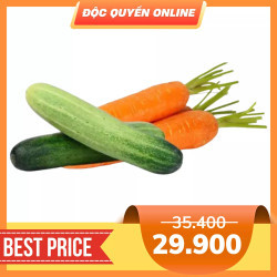 Combo cà rốt Vietgap 300g và dưa leo Vietgap 500g