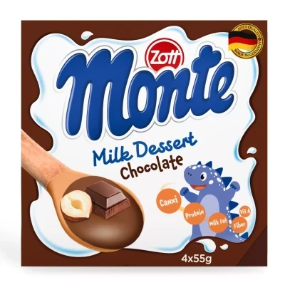 Váng sữa chocolate Monte vỉ 4 hộp x 55g