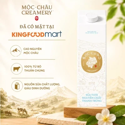 Sữa thanh trùng Mộc Châu Creamery nguyên chất hộp 900ml
