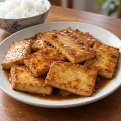 Cách làm đậu hũ chiên sốt nước tương chua ngọt cho bữa cơm chay