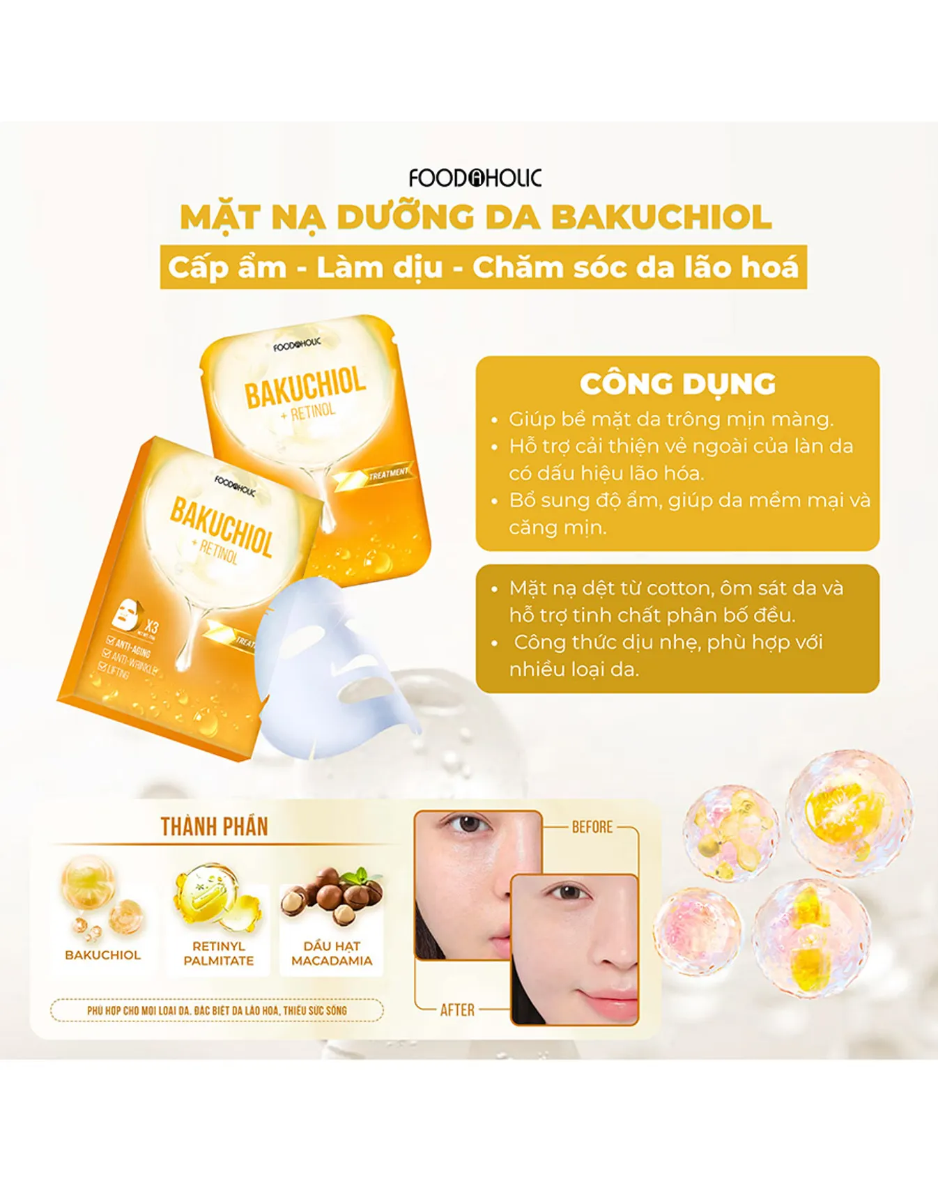 Mặt Nạ Foodaholic Bakuchiol 23ml - Image 2