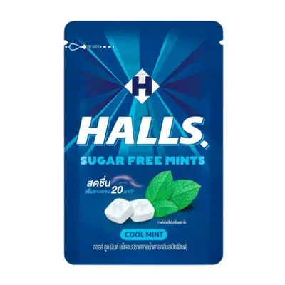 Kẹo ngậm Halls không đường vị bạc hà gói 15.4g