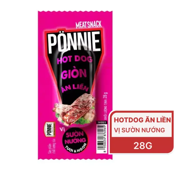 Xúc xích ăn liền Ponnie vị sườn nướng cây 28g