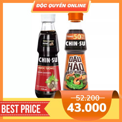 Combo Chinsu: Nước tương nấm Shiitake 330ml và Dầu hào sò điệp chai 400g