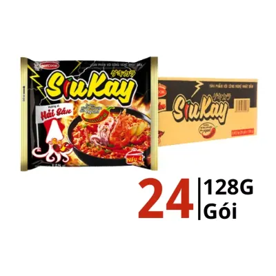 Thùng 24 gói mì Siukay Acecook vị hải sản 128g