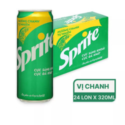 Thùng nước ngọt Sprite hương chanh 320ml (24 lon)