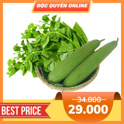 Combo 2 Trái Mướp Hương Vietgap & Rau Mồng Tơi Vietgap 300g 