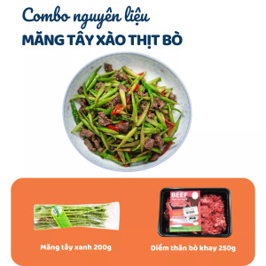 Combo diềm thăn bò 250g & Măng tây xanh nhỏ 200g