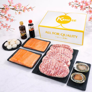 Premium Combo Thịt Bò, Cá Hồi, Sò Điệp, Bào Ngư Kome88 (1 hộp)