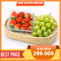 Combo nho mẫu đơn Hàn Quốc + dâu tây Hàn Quốc