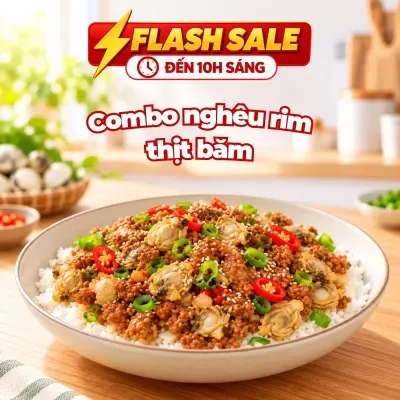 Combo nghêu rim thịt băm