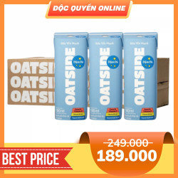 Thùng sữa yến mạch đậm đà Oatside hộp 180ml (24 Hộp)