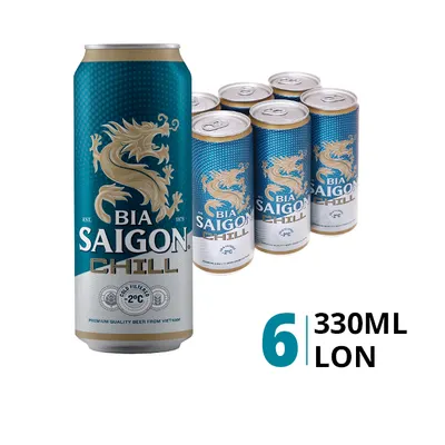 Lốc 6 lon bia Saigon Chill 4.6% 330ml