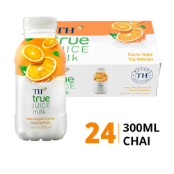Thùng nước uống sữa trái cây TH True Juice Milk cam 300ml (24 Chai)
