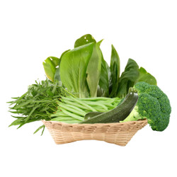 Combo rau củ 5 loại: bông cải xanh, cải thìa, bí ngòi, rau muống, đậu cove