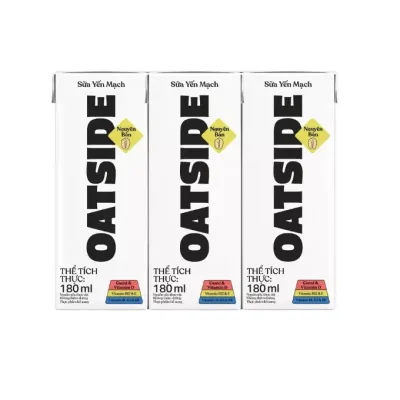 Lốc 3 hộp sữa yến mạch Oatside vị nguyên bản 180ml