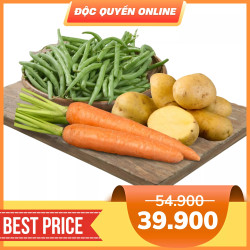 Combo món xào: khoai tây, cà rốt, đậu cove