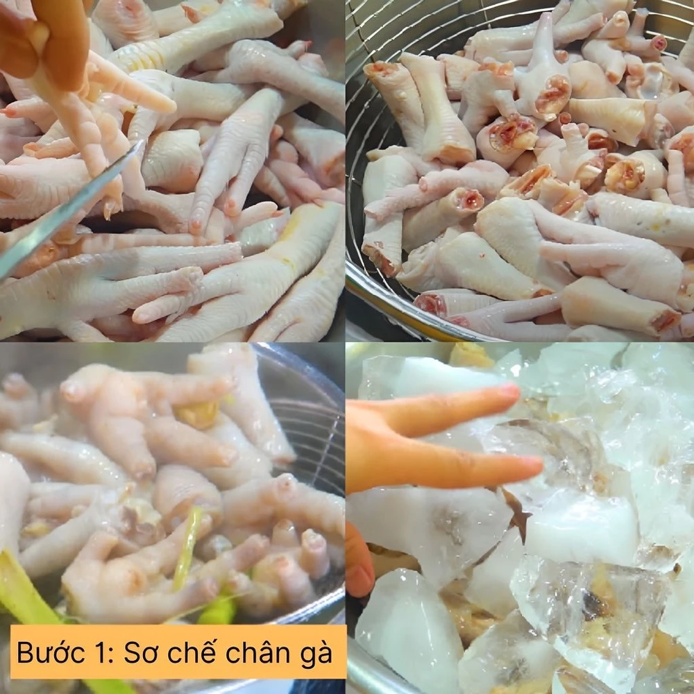 sơ chế chân gà