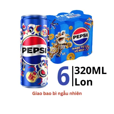 Lốc 6 lon nước ngọt Pepsi 320ml