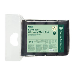 Lô 4 túi rác đen có quai Mori Soji 50L size L (lớn) Inochi (1 Lốc)