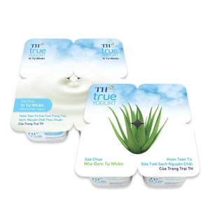 Combo sữa chua ăn TH True Milk vị tự nhiên + sữa chua nha đam (1 Combo)