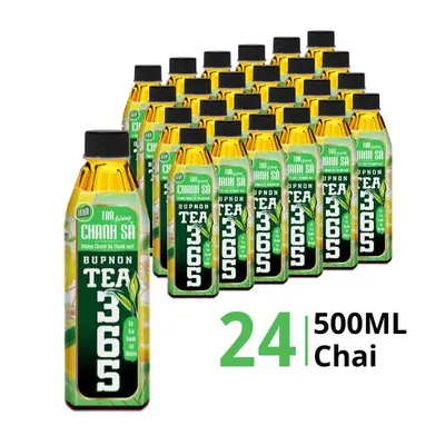 Thùng 24 chai trà Tea365 hương chanh xả 500ml