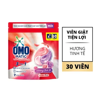 Viên giặt tiện lợi tươi mát túi Omo 30 viên x 10.5g