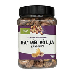 Hạt điều rang muối vỏ lụa Juno Food hộp 400g (1 Hộp)