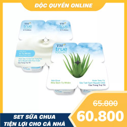 Combo sữa chua ăn TH True Milk vị tự nhiên + sữa chua nha đam (1 Combo)
