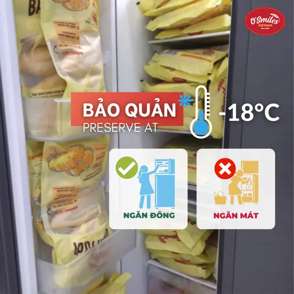Bánh mì tươi đông lạnh O'Smiles gói 350g