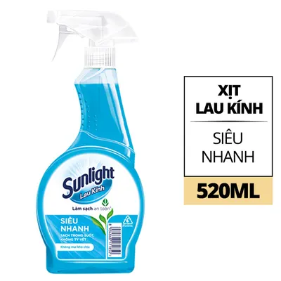 Xịt lau kính siêu nhanh Sunlight chai 520ml