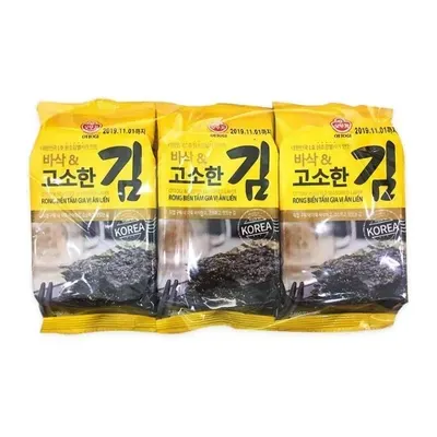 Lốc 3 gói rong biển Ottogi tẩm gia vị ăn liền 4.2g