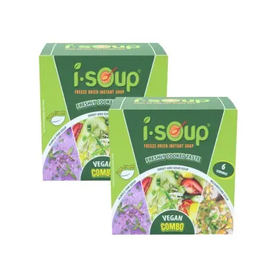 Combo 2 hộp 3 loại canh chay thanh nhẹ Isoup hộp 64g