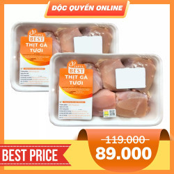 Combo 2 khay phi lê má đùi không da Japfa khay 500g