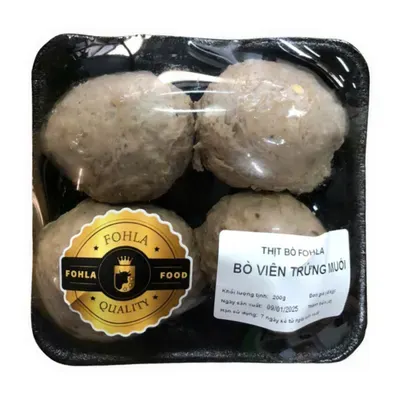 Bò viên trứng muối Fohla khay 200g