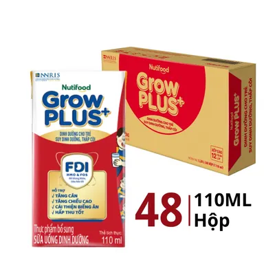 Thùng 48 hộp sữa bột pha sẵn suy dinh dưỡng GrowPlus+ 110ml