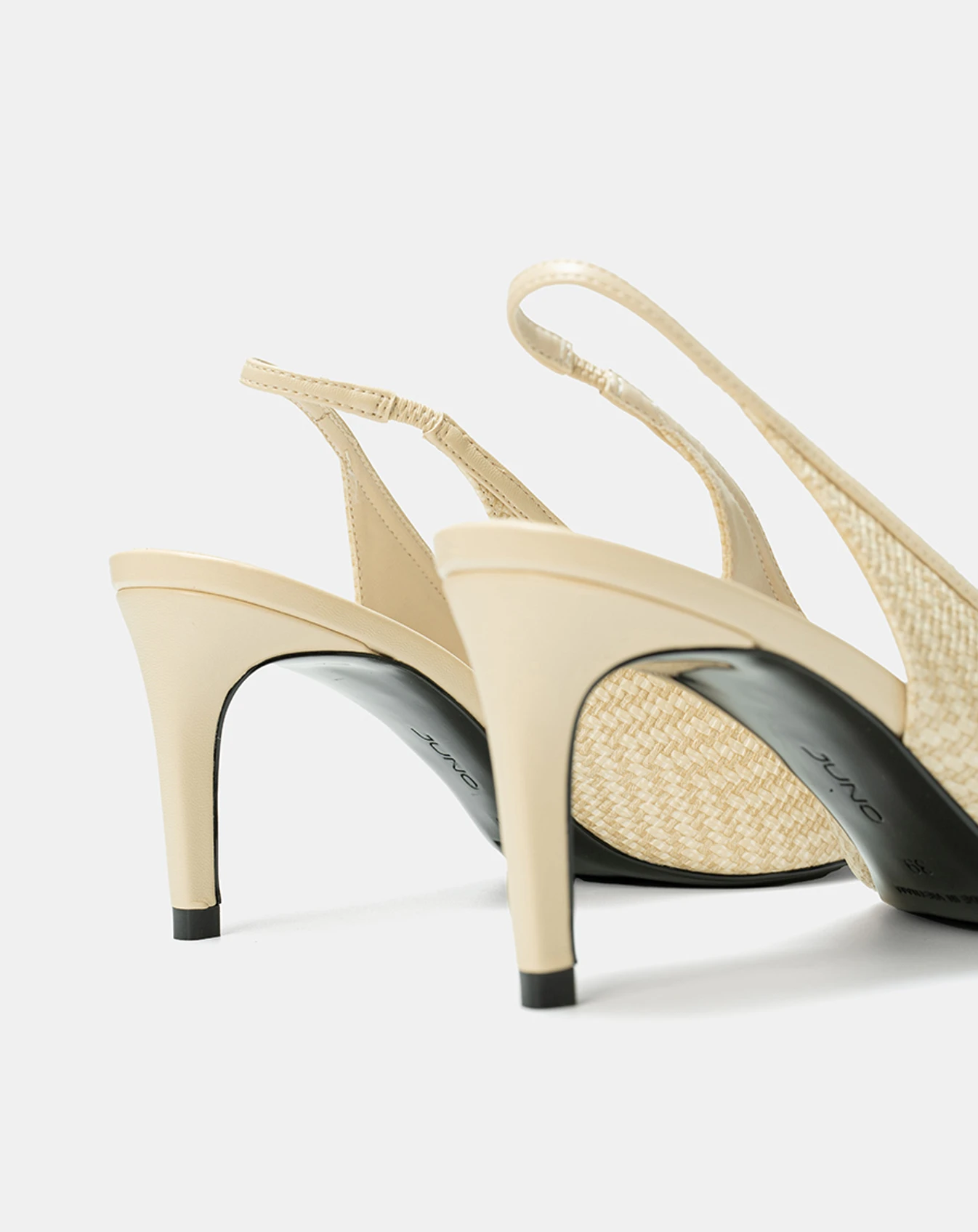 Giày Cao Gót Slingback Phối Chất Liệu Đan - Image 4