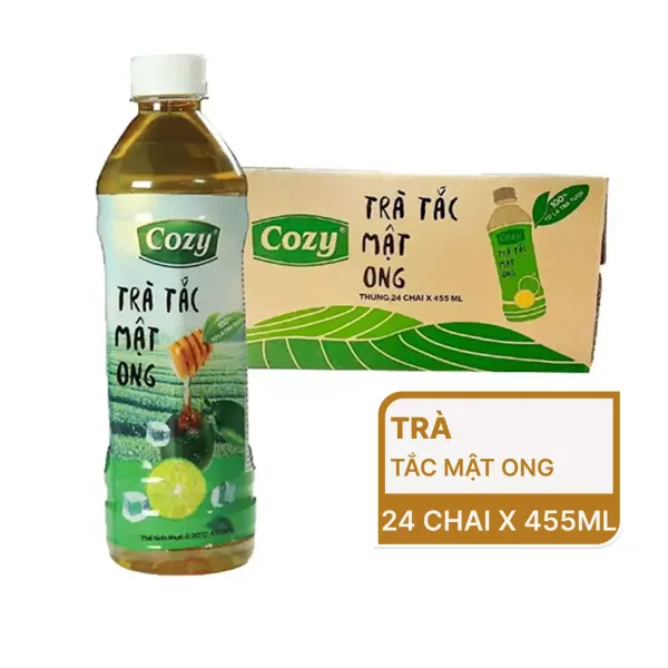 Thùng 24 chai trà tắc mật ong Cozy 455ml