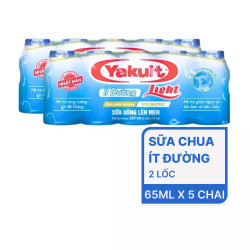Lốc sữa chua uống lên men ít đường chai 65ml (2 lốc x 5 chai)